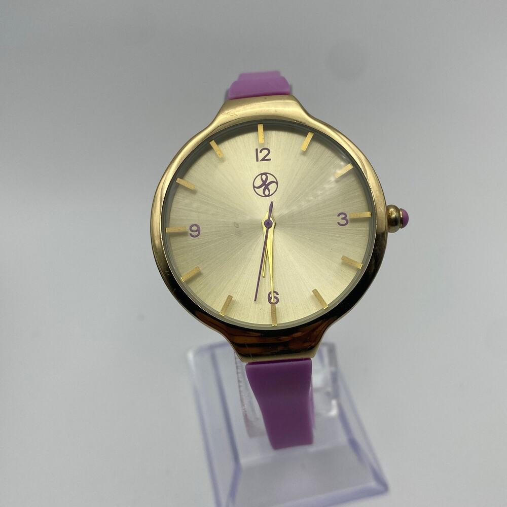 Fortune NYC Gold Tone Stainless Steel with Lavender Strap Women's Watch Working